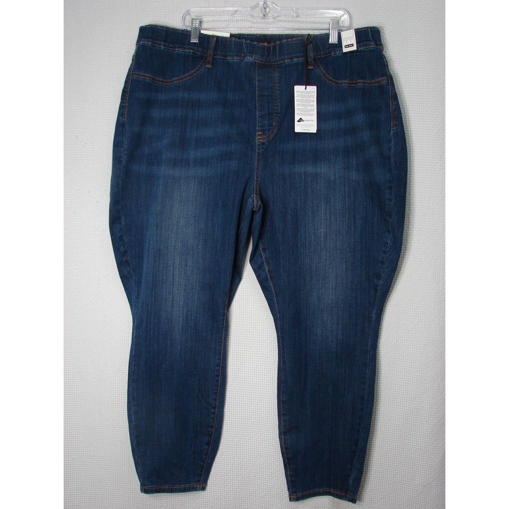 New Judy Blue JB88539 Pull On Skinny Jeans Medium Wash High Rise Plus Size 24W